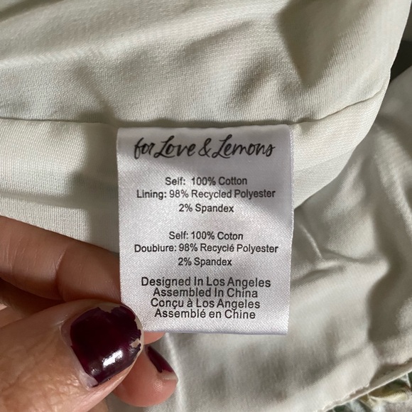 $166 NWT Light Blue For Love & Lemons “Raleigh” Mini Skirt Sz XS X-Small - Picture 9 of 9